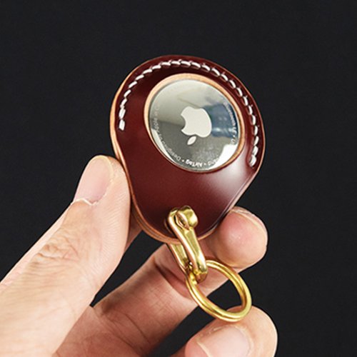 柚子手造手工皮具工作室 AirTag追蹤器門禁卡保護套ICID卡套大門電梯馬臀皮真皮手工皮套