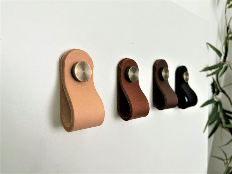 皮革門把 // 抽屜手把 // 簡約毛巾架 //壁掛式掛衣架 //浴室裝飾 - 衣櫃/鞋櫃 - 真皮 