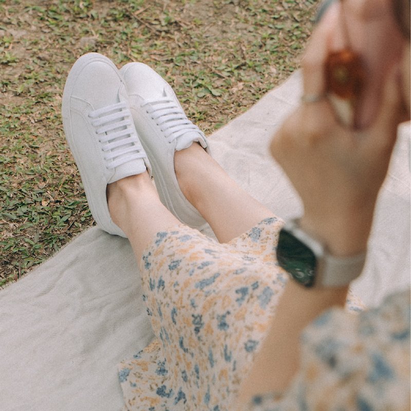 หนังเทียม รองเท้าลำลองผู้หญิง ขาว - [Comfortable and Soft] Gullar Women's Plain Leather White Shoes