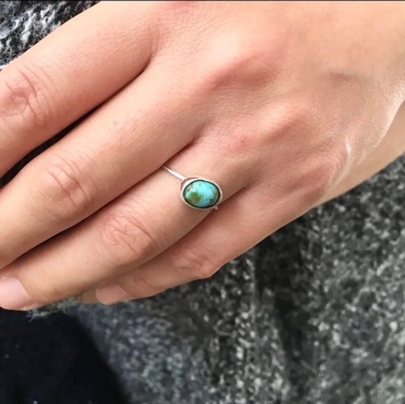 シルバーリング「king man turquoise」 - 戒指 - 其他金屬 