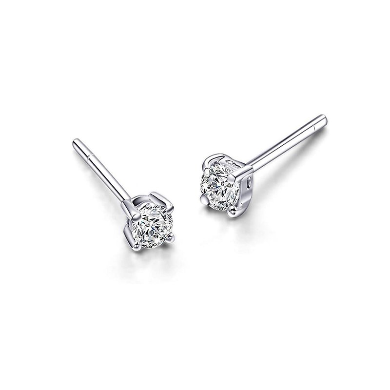 Diamond earrings in various sizes, natural diamonds, 14K pure gold - ต่างหู - เครื่องประดับ สีเงิน