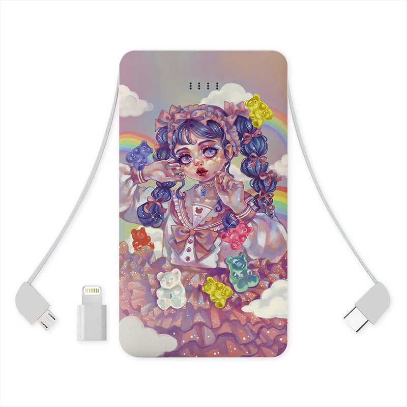 聯名 Zihling 小熊軟糖與少女 三種行動電源10000mAh ZLAA03 - 行動電源/充電線 - 其他金屬 多色