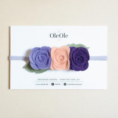 OleOle 嬰兒頭帶 毛氈花 毛氈布 兒童頭帶 寶寶頭帶 髮飾 髮帶 兒童頭飾