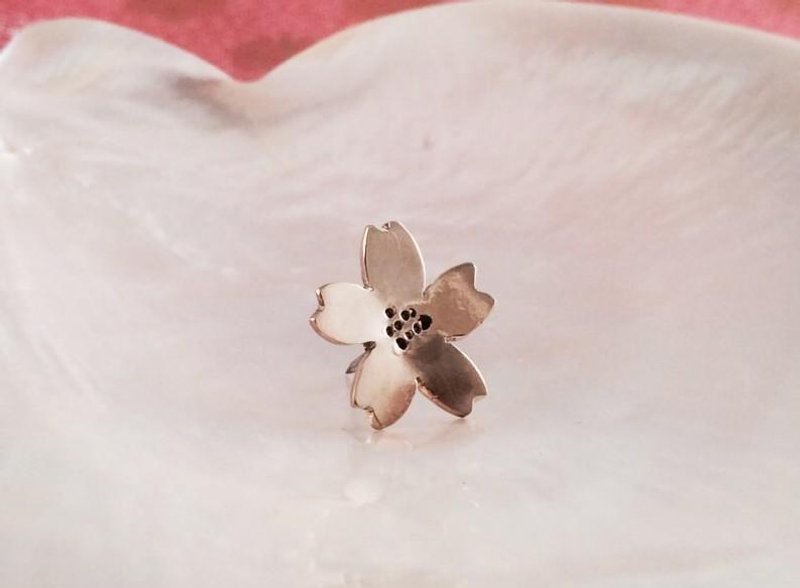 Cherry Blossom Brass Pin Badge 2 - เข็มกลัด - โลหะ 