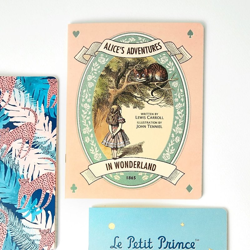 ワンダーランドチェシャ猫の縞模様のノートブックL-、7321から87776で7321Design-アリス - ノート・手帳 - 紙 ピンク