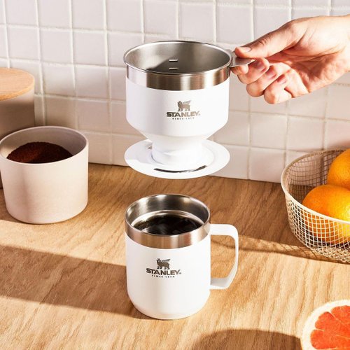 Stanley Pour Over Coffee Set 12oz Stainless Steel Double Wall Mug Polar  White