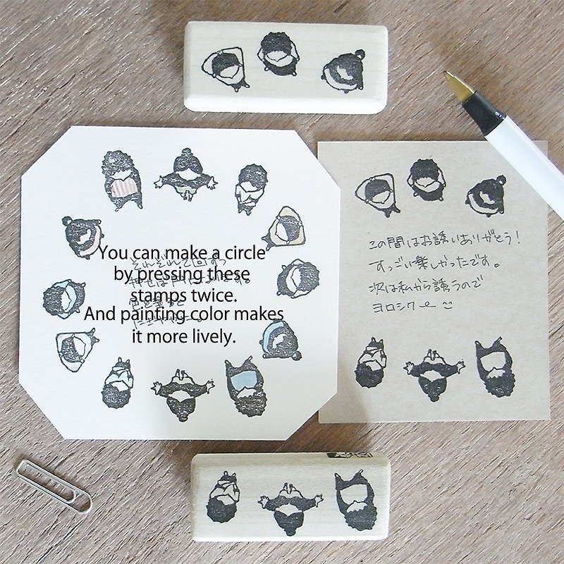 Handmade rubber stamp Funny conversation - ตราปั๊ม/สแตมป์/หมึก - ยาง สีกากี
