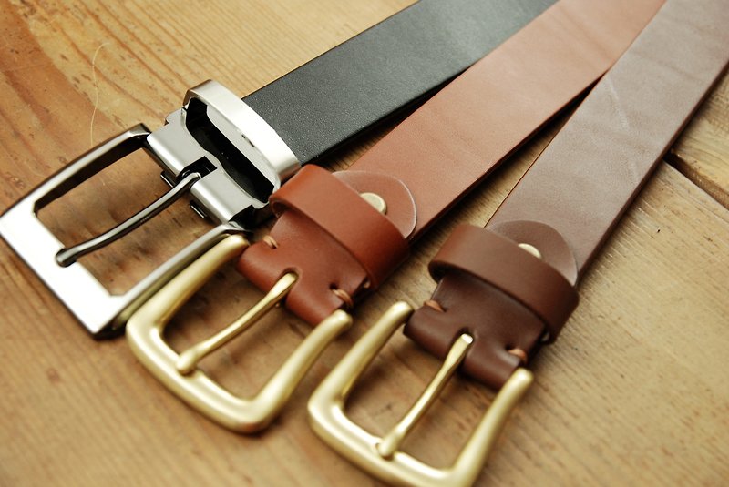 [Under Christmas Offer] [Leather] Italian vegetable tanned leather belt - เข็มขัด - หนังแท้ 