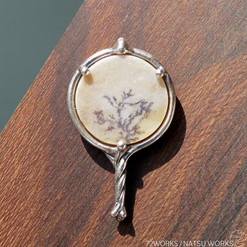 デンドリティック アゲート ブローチ / Dendritic Agate Brooch - 胸針 - 寶石 咖啡色