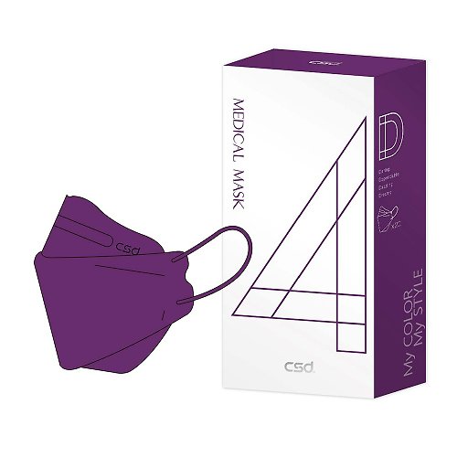 CSD中衛 【CSD】中衛醫療口罩-成人立體-4D炫霓紫 (20片/盒)