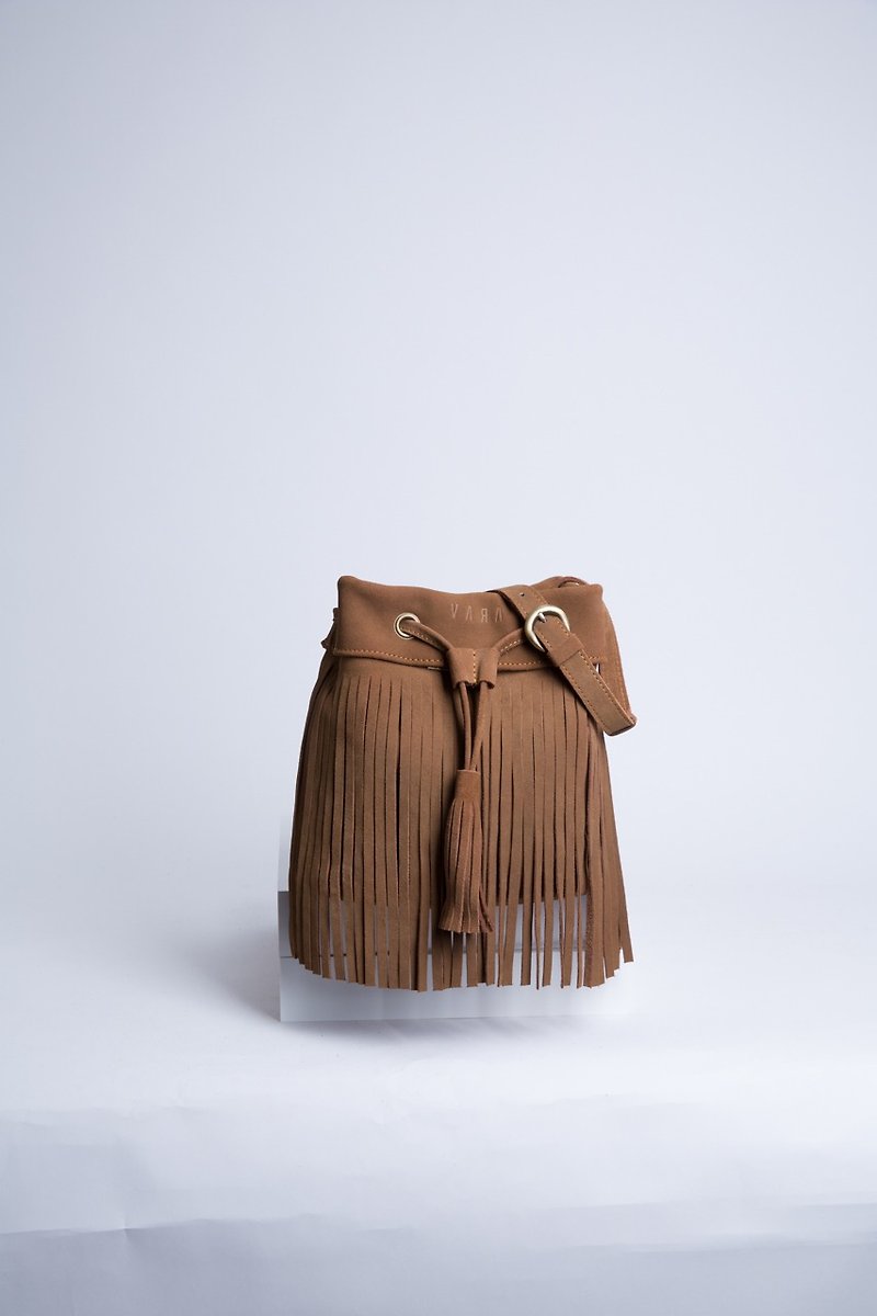 Leather Fringe bag ( Brown) : The Undressed Tiramisu - Other - Genuine Leather Brown