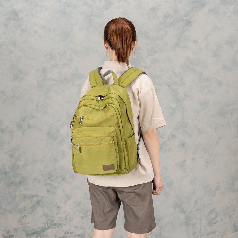 Backpack-Fenglu Double Zipper Waterproof Backpack-6003-35-Multicolor Optional - กระเป๋าเป้สะพายหลัง - ไนลอน สีเขียว