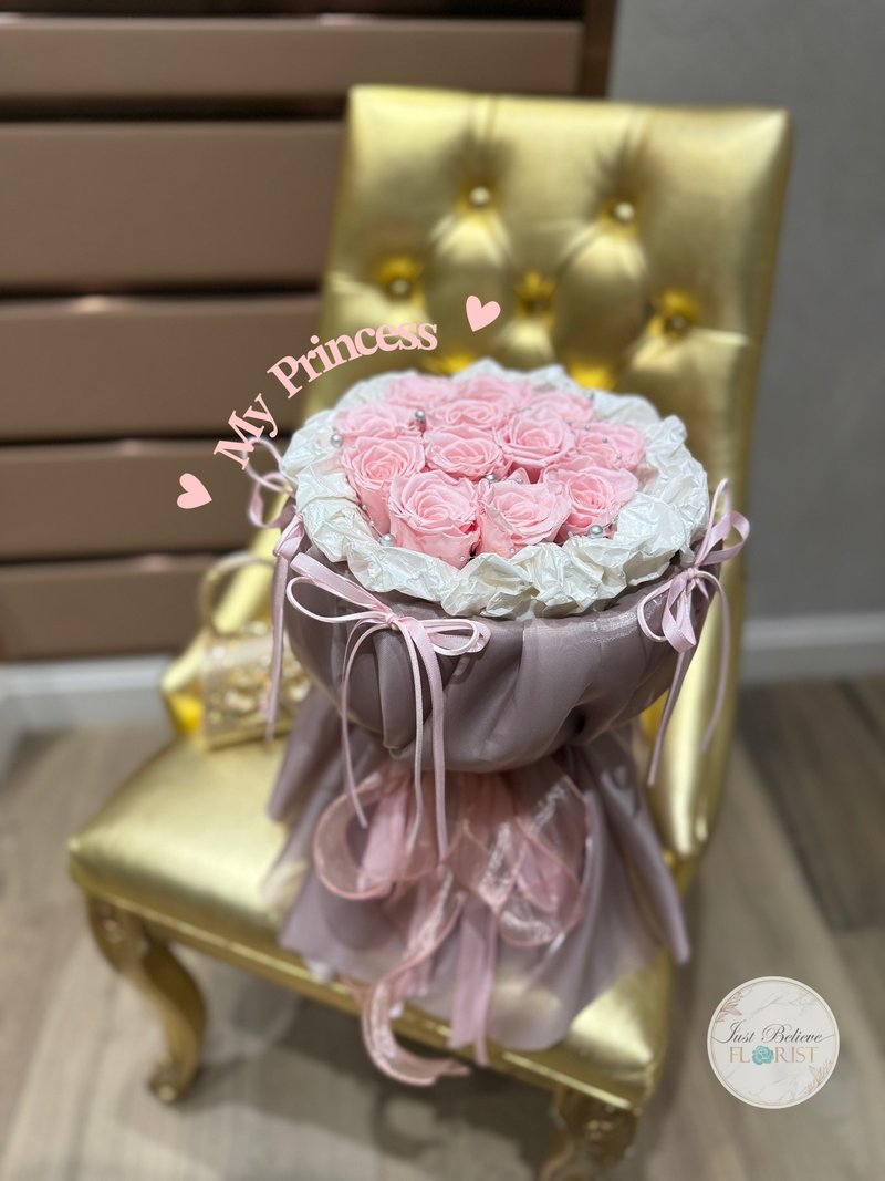 永生花玫瑰花束 公主裙布藝包裝 - 乾燥花/永生花 - 植物．花 