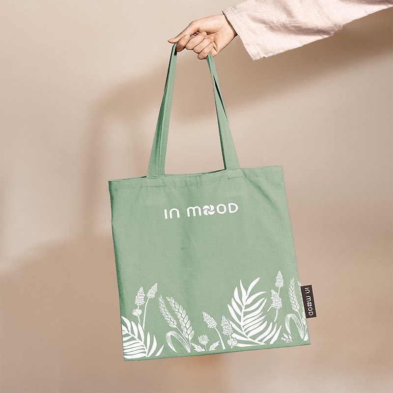 Pastoral Flowers and Grass Canvas Bag - Messenger Bags & Sling Bags - Cotton & Hemp Green