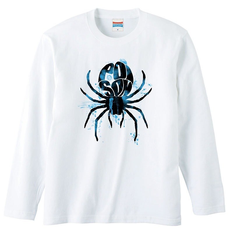 ロングスリーブTシャツ / 毒蜘蛛 - 男 T 恤 - 棉．麻 白色