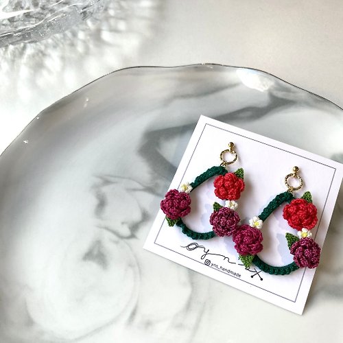 YN’S-handmade 玫瑰系列 - 水滴型款式 - 純人手鈎織編織