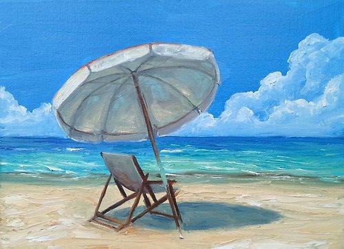PaintingsFromIrina 海洋繪畫 原畫 景觀 夏威夷 海灘 原畫 手繪藝術 油畫