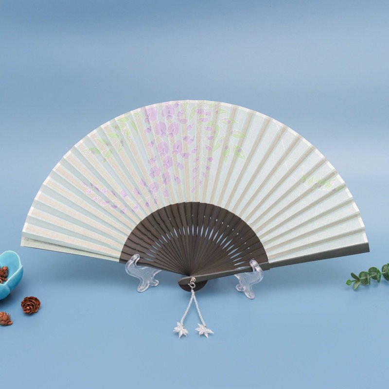 京都野菜染棉京扇子-藤 - 扇子 - 棉．麻 