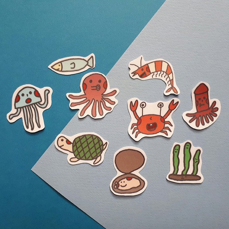 [CHIHHSIN Xiaoning] Creatures living in the sea - สติกเกอร์ - กระดาษ 