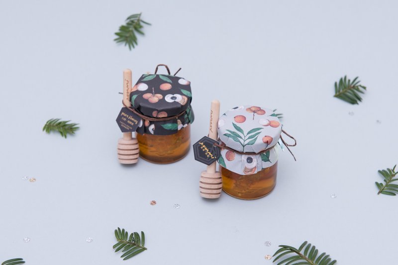 【Customized Gift】Wedding Favor l Wedding Honeycomb (Longan honey) - Honey & Brown Sugar - Glass Black