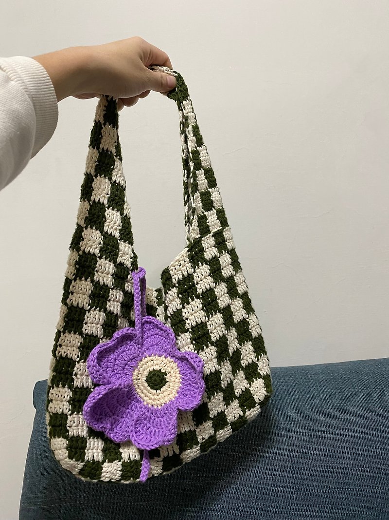 [gusta. Knitting Handmade] Crochet poppy flower crochet small charm coaster dual-use - Charms - Cotton & Hemp Multicolor