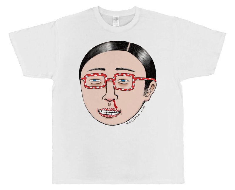 鼻血先生T恤 - 帽T/大學T - 棉．麻 白色