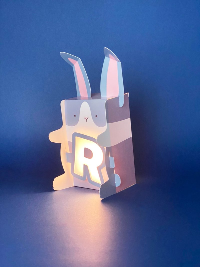 Animal shape letter lamp-R. rabbit / free cutting. Lighting - โคมไฟ - กระดาษ 