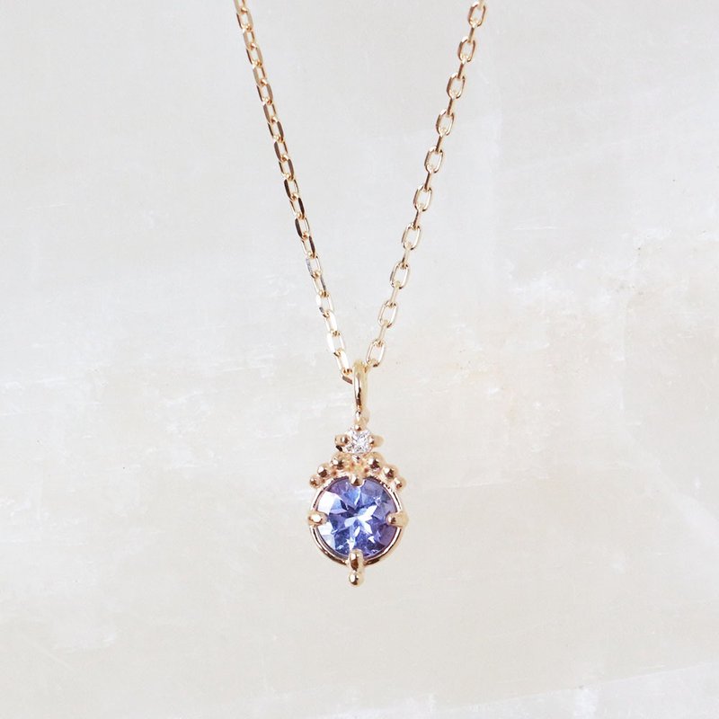 Visel small round vintage framed Stone necklace - สร้อยคอ - เครื่องประดับ สีทอง