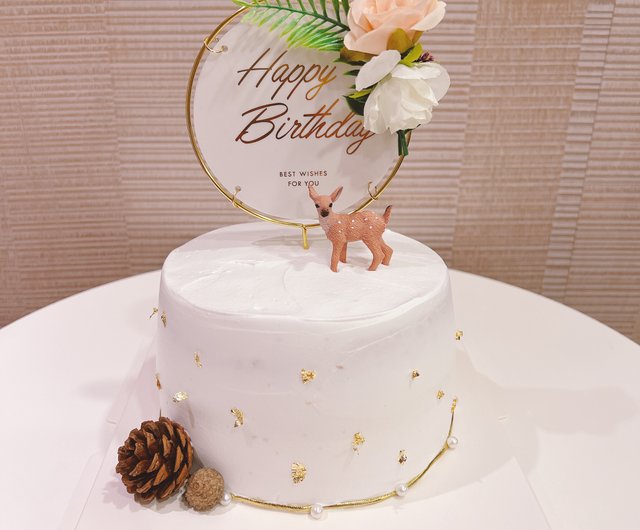 Rose And Gold Leaf Birthday Cake 