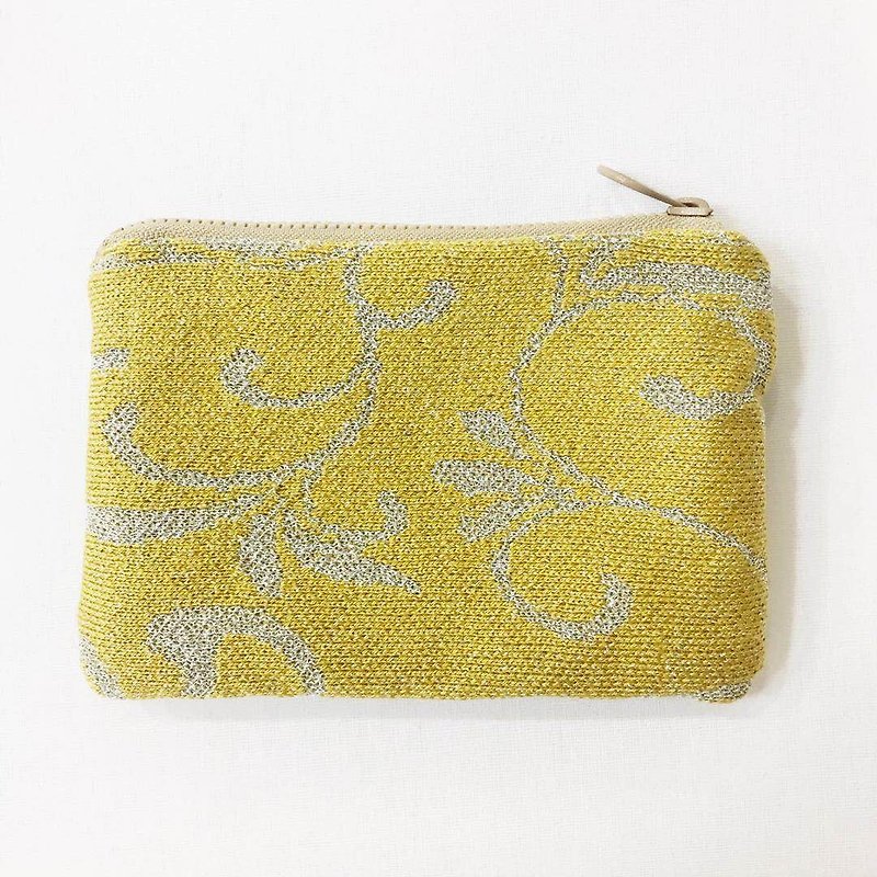 Knitting purse - กระเป๋าใส่เหรียญ - เส้นใยสังเคราะห์ สีเหลือง