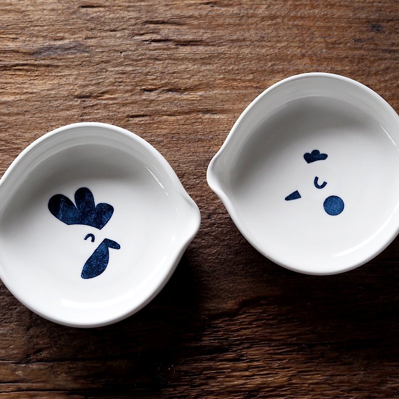 Water drop plate [reunion] 2 into the group - Small Plates & Saucers - Porcelain White