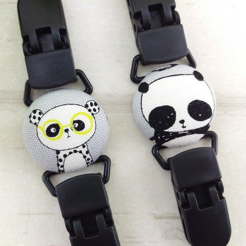 Childlike panda-2 models are available. Handkerchief holder - Bibs - Cotton & Hemp Black