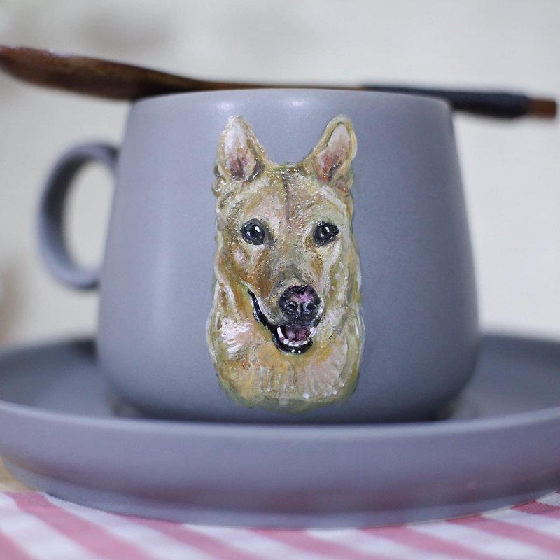 Customized gift/hand-painted animal ceramic coffee cup single purchase - Cups - Pottery Multicolor