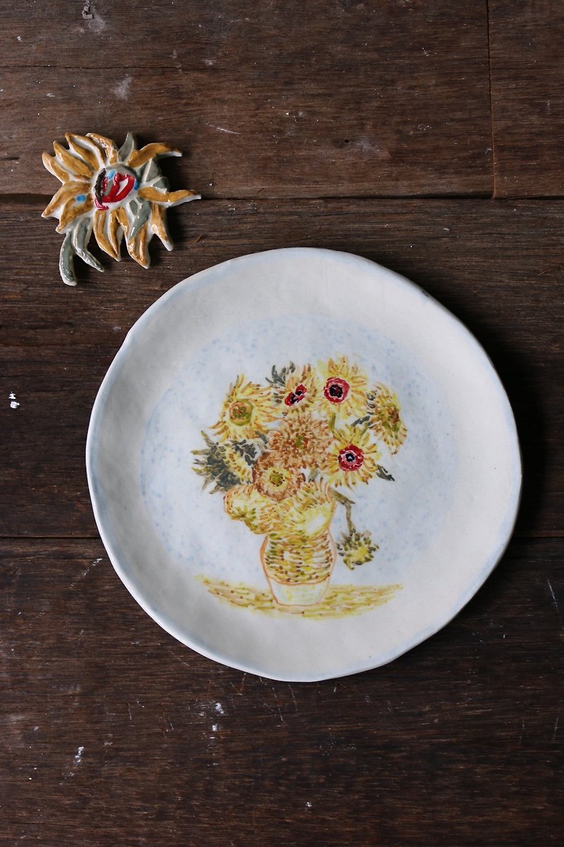 Sunflower Plate 02  - 花瓶/陶器 - 陶 黃色