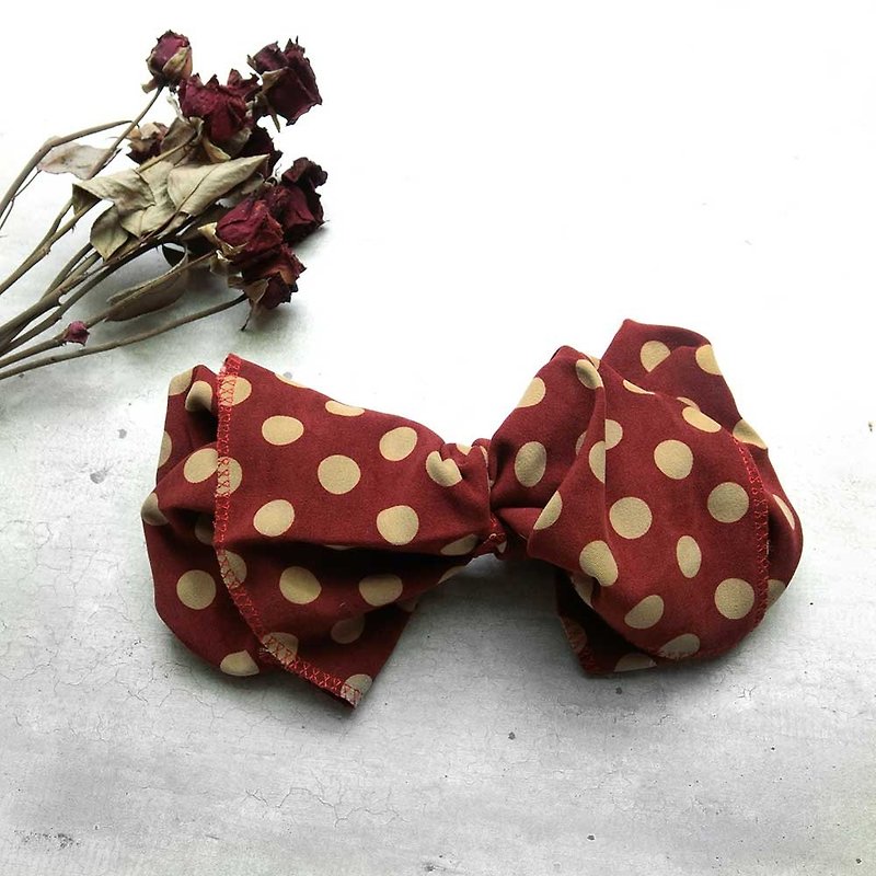 Red Dot Giant Butterfly Hairband - Headbands - Cotton & Hemp Red