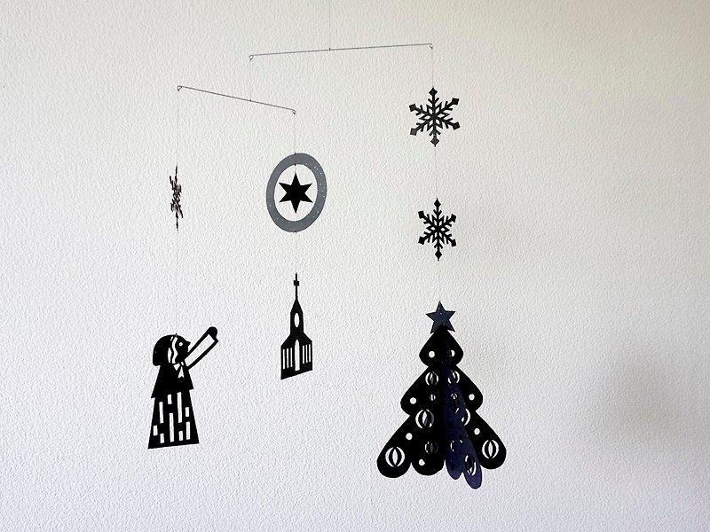 モビール　クリスマスB　その2 - 壁貼/牆壁裝飾 - 紙 黑色