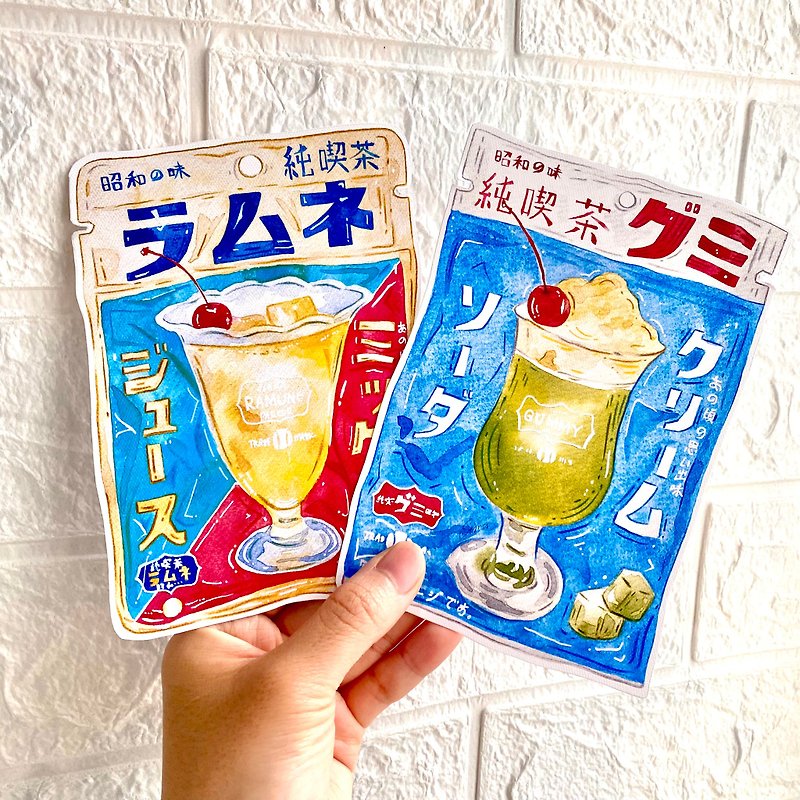 【手繪水彩系列】【日本食物】全切短卡 - 卡片/明信片 - 紙 
