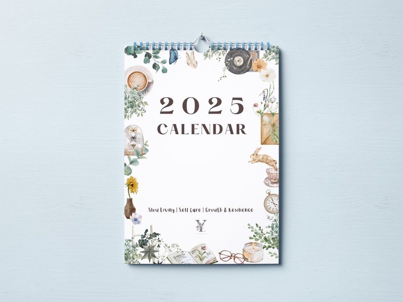 2025 Aesthetic Monthly Calendar, Self-love & Slow living Desk Calendar, New Year - ปฏิทิน - กระดาษ 