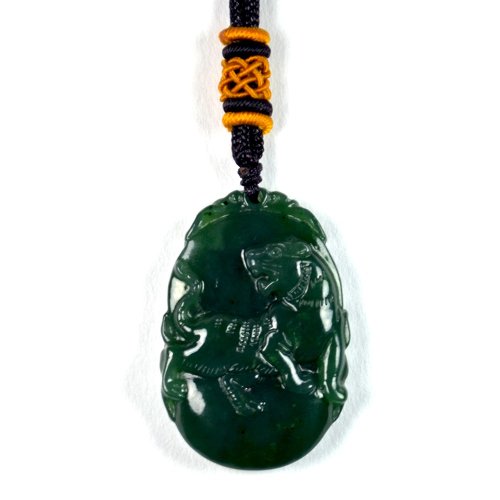 正佳珠寶 Gemsrich Jewelry 【正佳珠寶】和田碧玉 十二生肖 虎 中國結吊墜