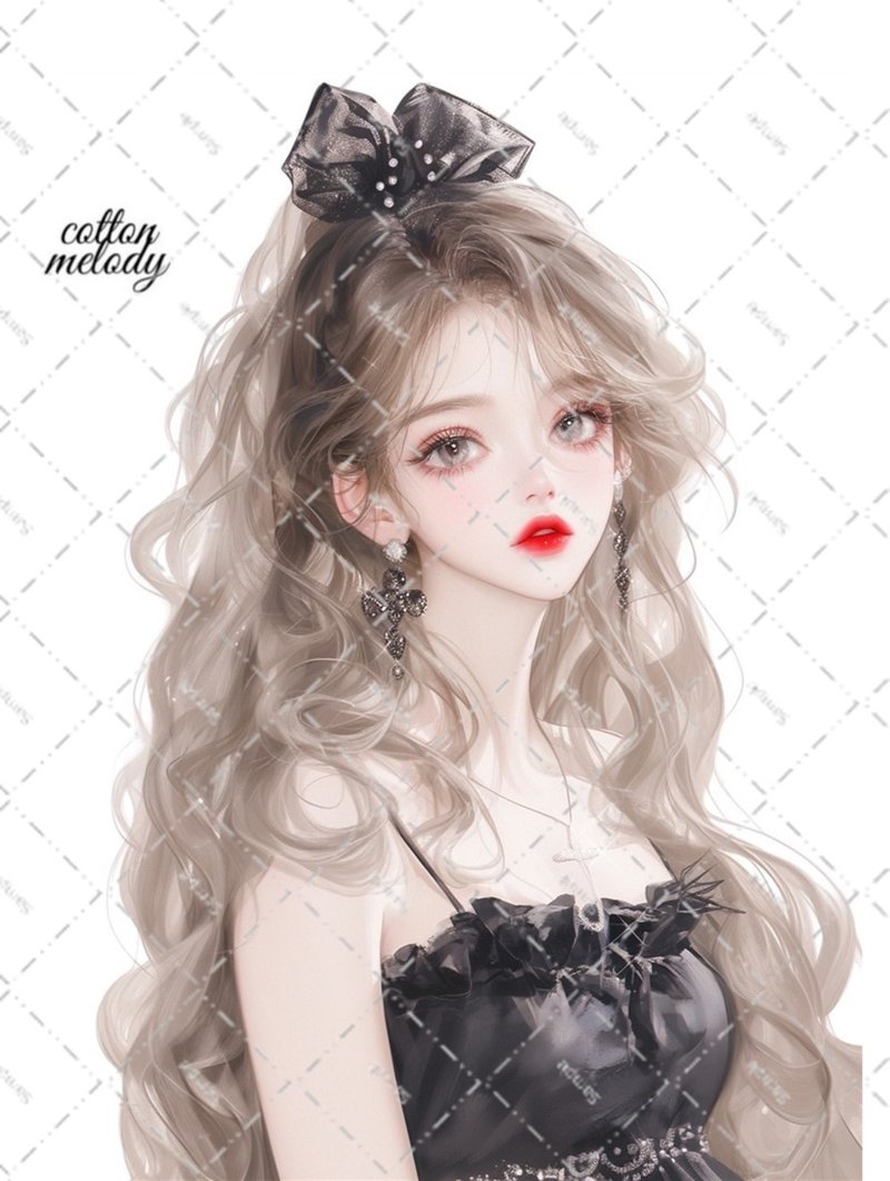 original sticker no.5803 人物ステッカー オリジナルステッカー 人物ステッカー 女の子ステッカー オリジナル人物ステッカー - 貼紙 - 紙 