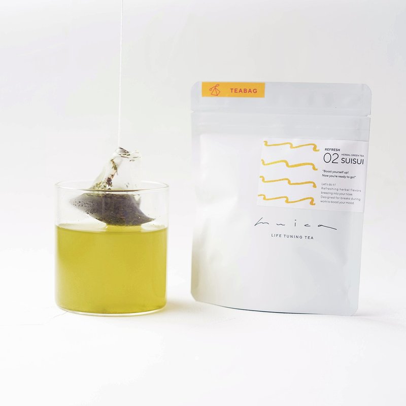 日本茶 02ハーブ煎茶SUISUI / 標準サイズ ティーバッグ2.5g×8 - 茶葉/茶包/水果茶 - 其他材質 