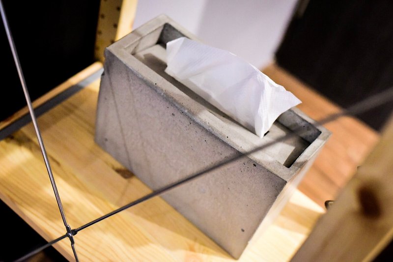 水泥製擦手紙盒 紙巾盒 訂製品 - 面紙盒 - 水泥 灰色