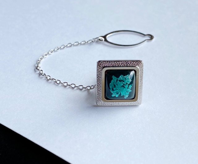 純銀 刻印 ペンダント ネクタイピン カフス 七宝焼き セット