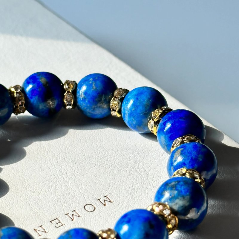 [Yunshuijian] Lapis Lazuli gold-plated bracelet calms down, rationally focuses and concentrates [Sagittarius and Capricorn in December] - สร้อยข้อมือ - เครื่องประดับพลอย สีน้ำเงิน