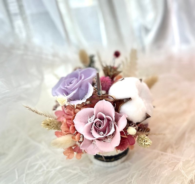 Permanent rose fragrance plants/opening potted flowers/office decorations/promotion/birthday wishes - Dried Flowers & Bouquets - Plants & Flowers 