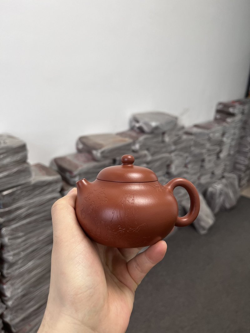文旦 全手工 230cc 原矿优质朱泥 泥料油润易泡养 全手工制作宜興 - 茶壺/茶杯/茶具 - 陶 灰色