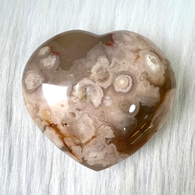 Sakura Agate Heart | Crystal | Crystal Ornaments - Items for Display - Crystal Pink