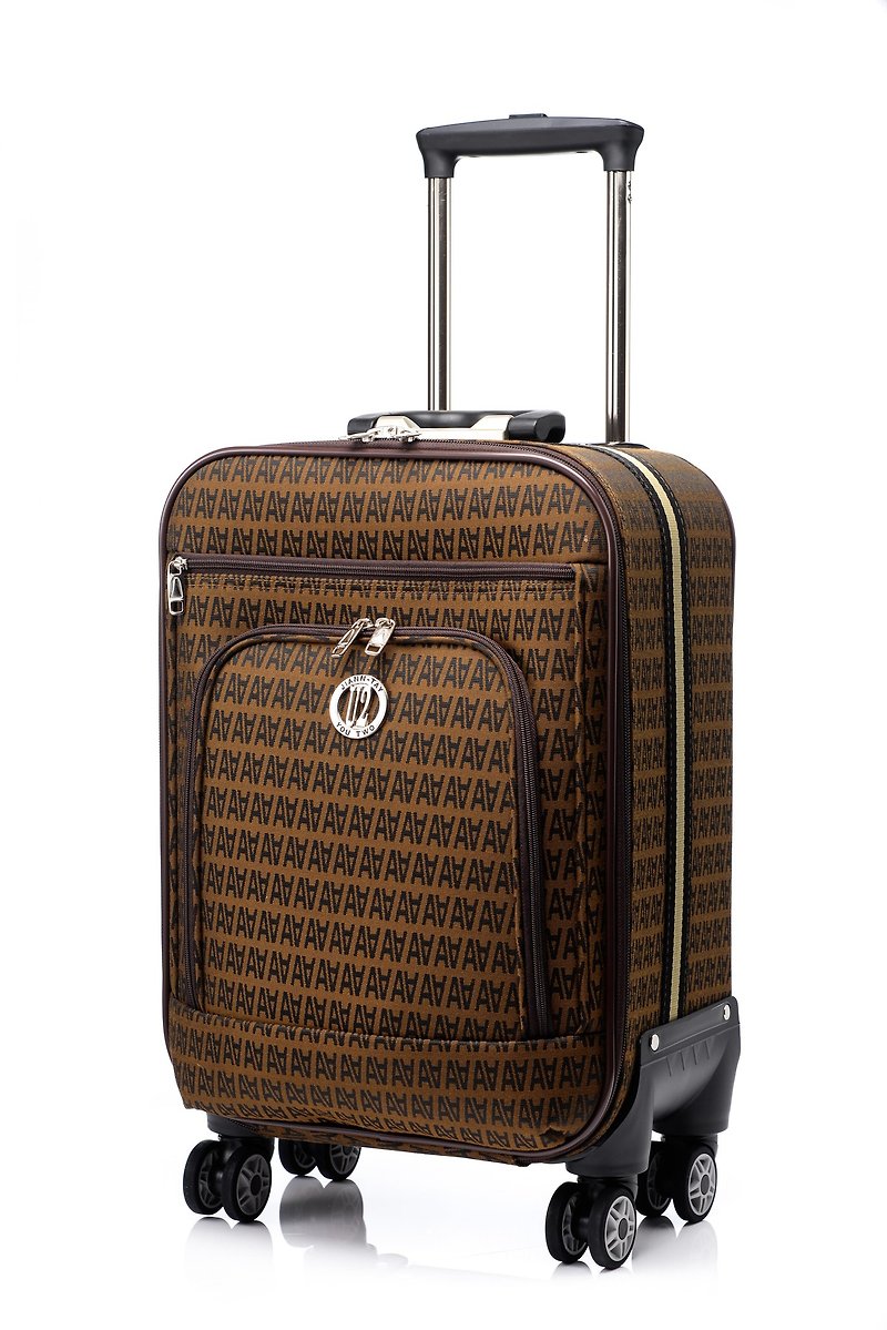 18吋 - 復古風緹花布登機箱 - 行李箱/旅行袋 - 其他材質 咖啡色