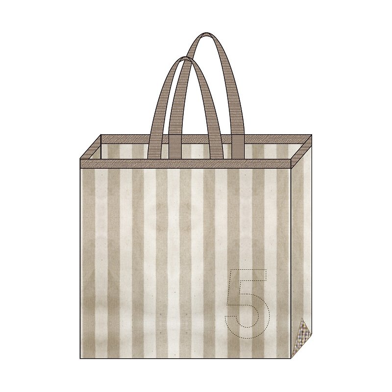 Exclusive Order Linen AlphaBAG Stripe Mashu rough bottom big cloth bag number 5 - Handbags & Totes - Cotton & Hemp 