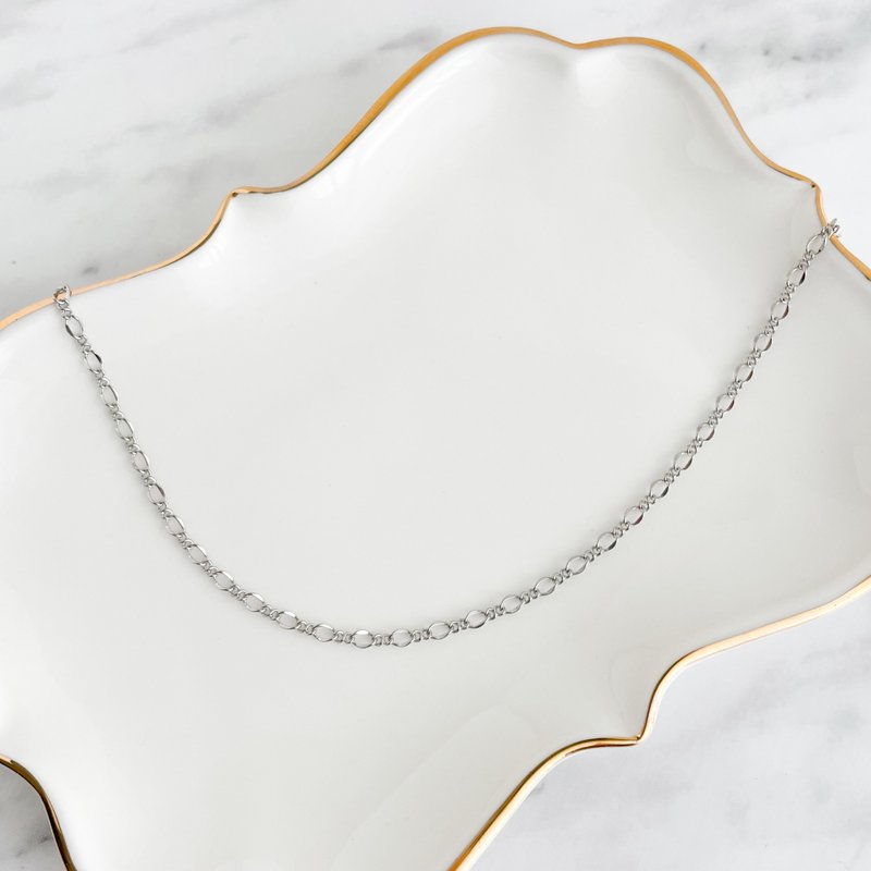 Silver /Design chain simple choker necklace SV252S - Necklaces - Other Metals Silver